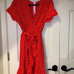 Red polka dot dress